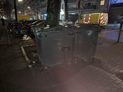 Mülltonnen vor dem Haus